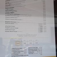 Vegan menu at Gino's Fryer  in Largs