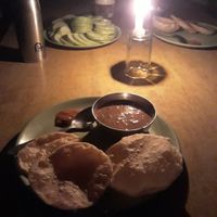 Candle light dinner ;) at Mountain View Eco Farm in Lekhnath