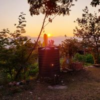 Stunning sunsets at Mountain View Eco Farm in Lekhnath