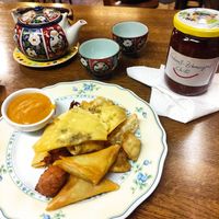 Mixed starter plate at Jade-Imbiss in Dusseldorf