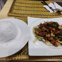 Mushroom tofu at Le Voyage in Coron