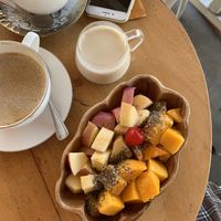 Granola with two fruits & soy milk  at Le Voyage in Coron