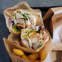 Swiss wrap and fries at Swing Kitchen - Georgenstraße in Berlin