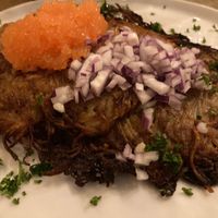 Hash Brown with onions and seaweed caviar  at Nomad in Stockholm