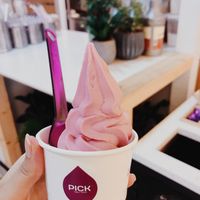 their latest vegan flavor raspberry Ve😋 at Pick in Kuwait City