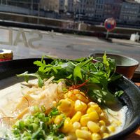Vegetarian (vegan) miso ramen at Ramen Djizan in Lyon