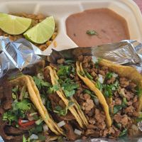 Taco plate always a great choice at Nissi Vegan in Austin