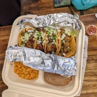 Taco plate. at Nissi Vegan in Austin