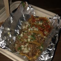 Al pastor and carne asada tacos   at Nissi Vegan in Austin