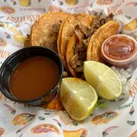 Birria tacos  at Nissi Vegan in Austin