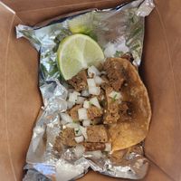 Chicharron taco at Nissi Vegan in Austin