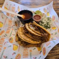 Birria tacos at Nissi Vegan in Austin