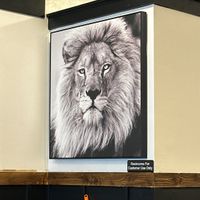 Lion art   at Nissi Vegan in Austin