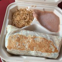 Burrito with rice and beans   at Nissi Vegan in Austin