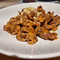 Pasta with smoked sauce at Country Relais Coroncina in Belforte Del Chienti
