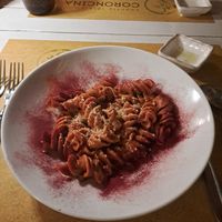 Pasta mit roter Beete at Country Relais Coroncina in Belforte Del Chienti