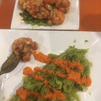cauliflower wings and pesto spaghetti squash modified to be vegan  at The Good Life in Massapequa Park