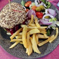 Vegan burger at Taberna De Nino in Lanzarote