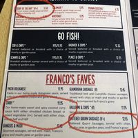 Starter and mains at Franco's in Port Talbot