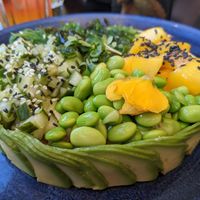 Mango poke bowl at The Avocado Show in Brussels