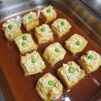 Tofu artesanal recheado com presunto vegetal at Formosa in Londrina