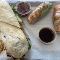 Banh mi and spring rolls   at St. Veg in Rockville