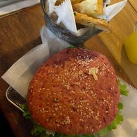 vegan burger  at The Open Kitchen in Monteverde