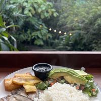 Costa rican dish  at The Open Kitchen in Monteverde