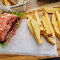 Vegan burger at The Open Kitchen in Monteverde