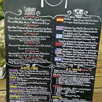 Menu board posted outside at The Open Kitchen in Monteverde
