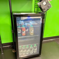 Cooler containing fresh juices  at Alkalicious Cold Pressed Juice Bar in Chesapeake