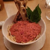 Tofu bolognese at La Piazzetta in Quebec