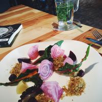 DeLicious red beet salad and fresh thyme tea at The Green House in Utrecht