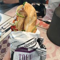 Lemongrass tofu baguette at Lele in Copenhagen