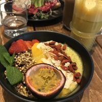 Smoothie bowl and beetroot sandwich  at A.VO.KA.DO in Malmo