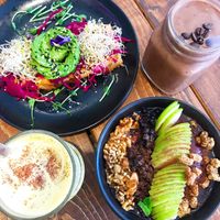 Smoothie bowl and coffee shake!! at A.VO.KA.DO in Malmo