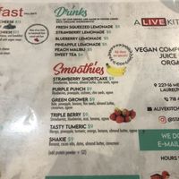 Menu   at A Live Kitchen in Queens