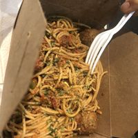 Spaghetti and meatball   at A Live Kitchen in Queens