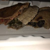 Pizza, Philly and Kale&Chickpeas empanadas at A Live Kitchen in Queens