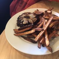 SMOKY BBQ SANDWICH (without top bun) at A Live Kitchen in Queens