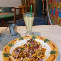 Aloo tikki chaat at Delhish in Oxford