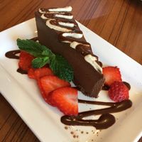 chocolate vegan pie. delicious! at Leafy Greens Cafe in St Petersburg