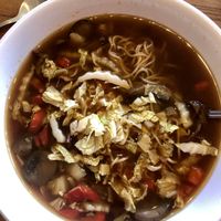 Super fragrant and delicious Healthy Ramen Noodle Bowl!!!! Love this little gem of a Cafe!!! at Leafy Greens Cafe in St Petersburg
