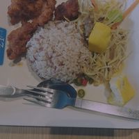 Fried mushroom with rice and sides  #Veganuary at Terminal 21 - Pier 21 Food Court Stall in Pattaya