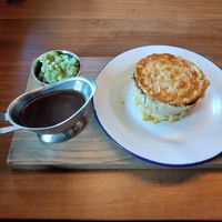 Tofu chicken pie with mash, minty peas, and gravy at Pieminister - Stokes Croft in Bristol