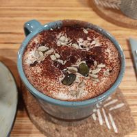 Chocolat chaud vegan avec des graines (petit plus qui fait la différence) at Sixta in Toulouse