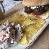 Falafel sandwich with chilli jam and vegan mayo   at Heidi's Grasmere Lodge in Grasmere