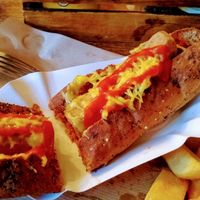Vegan chilli hot dog at The Study Room in Lancaster