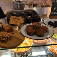 cake selection at Roots & Shoots Cafe in Bath