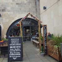 Outside seating at Roots & Shoots Cafe in Bath